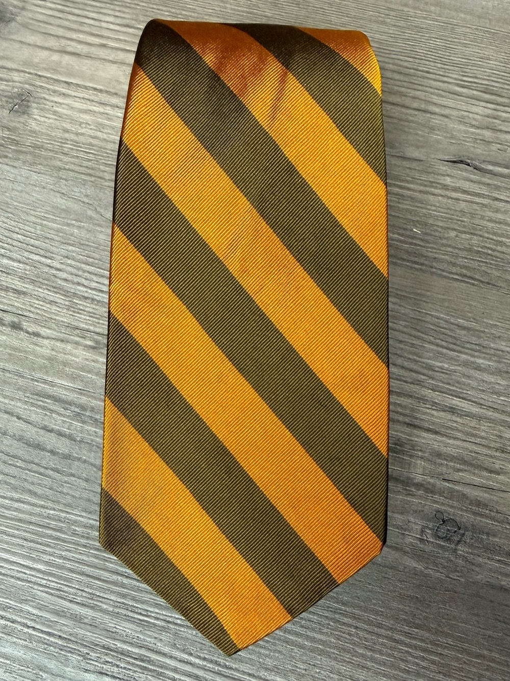 Vintage Abercrombie & Fitch Wide Necktie Orange Brown Striped Preppy